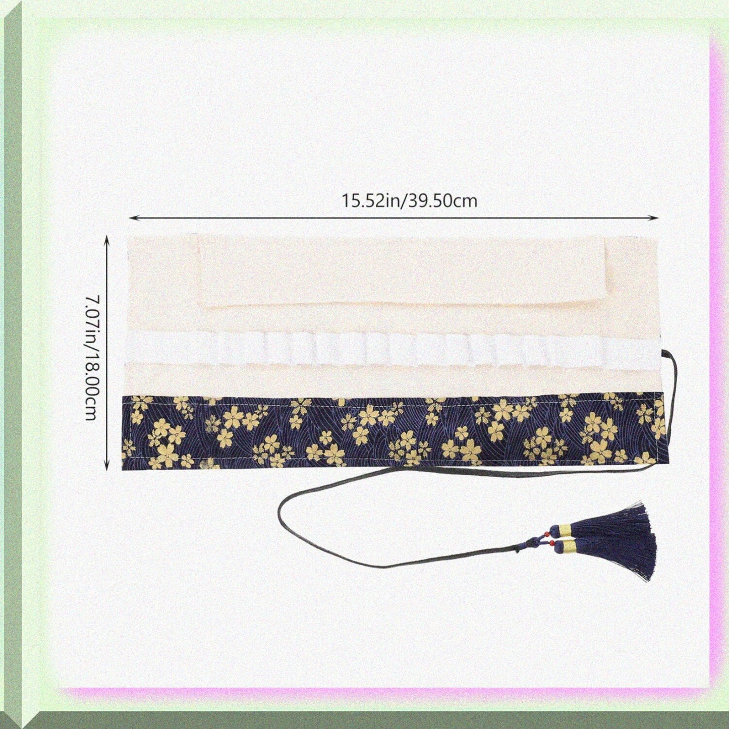 Crochet Hook Case Navy 15cm Folding Organizer