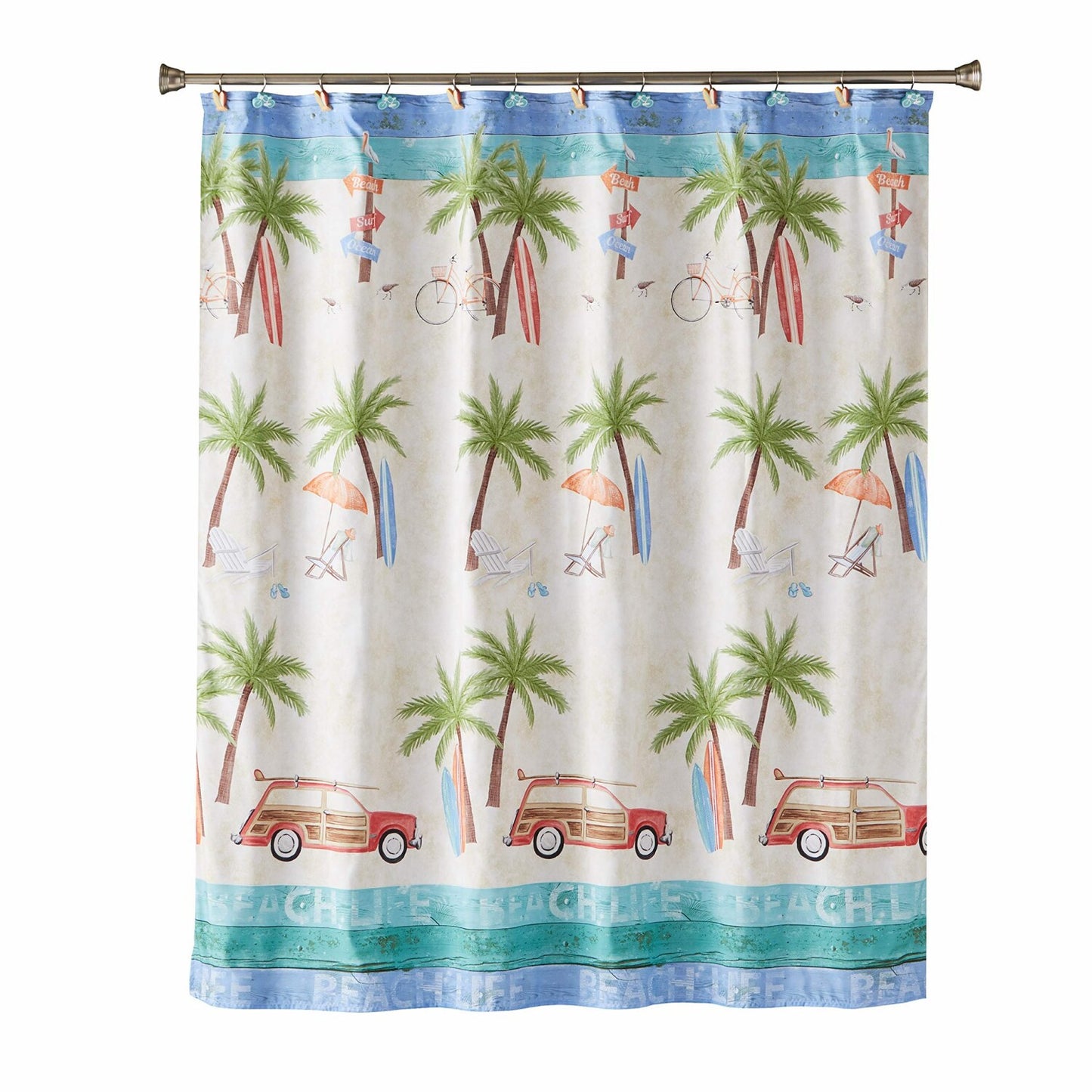 Multicolored Fabric Shower Curtain 70"x72"