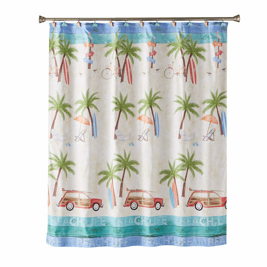 Multicolored Fabric Shower Curtain 70"x72"