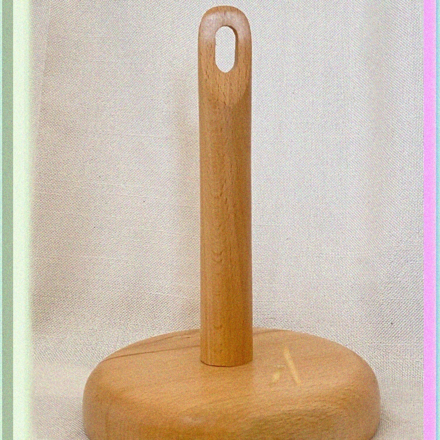 Wood Yarn Holder for Knitting Crochet Natural Wood 13.5cm Diameter