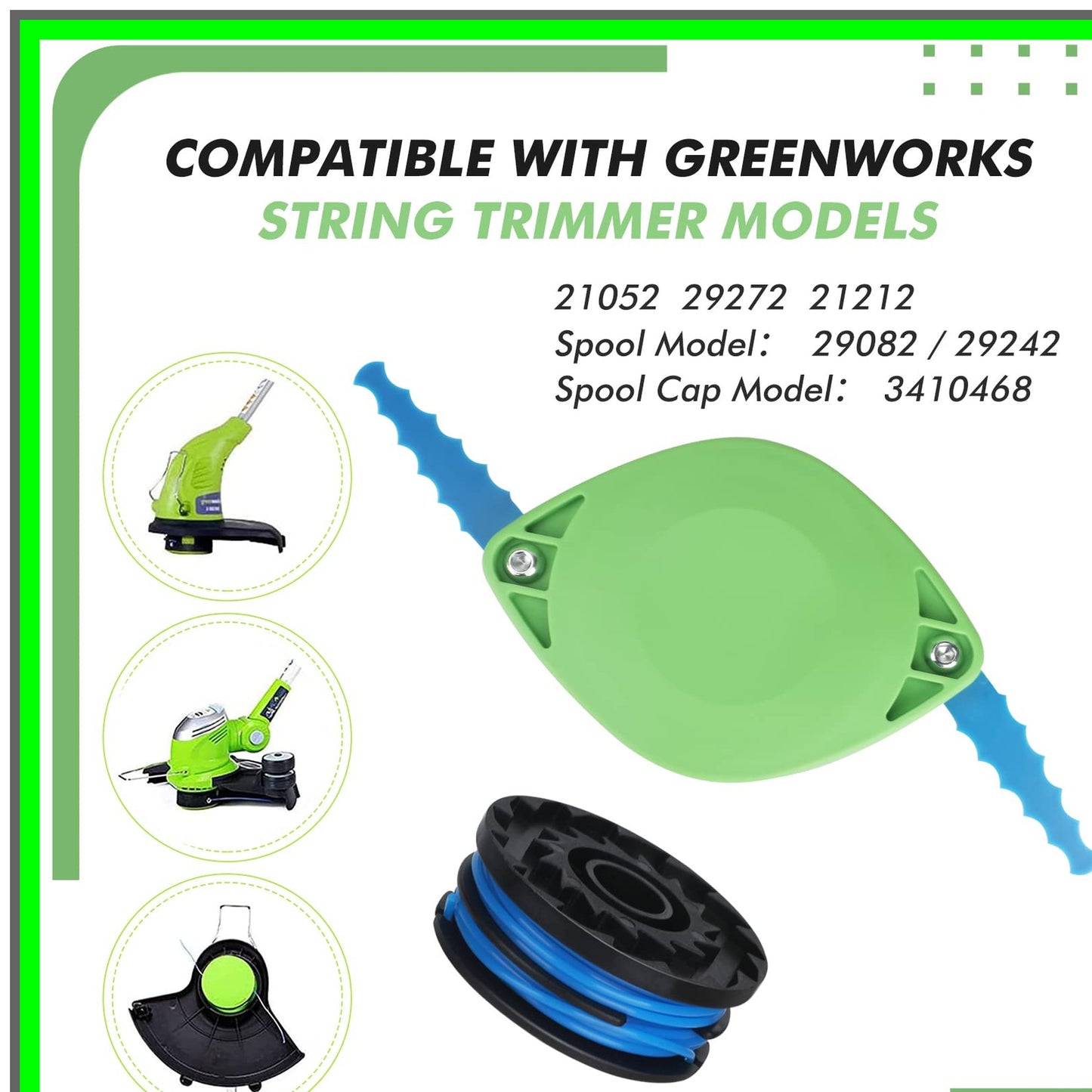Trimmer Blade Replacement Spool 27ft 0.065 inch for Greenworks Electric Trimmers