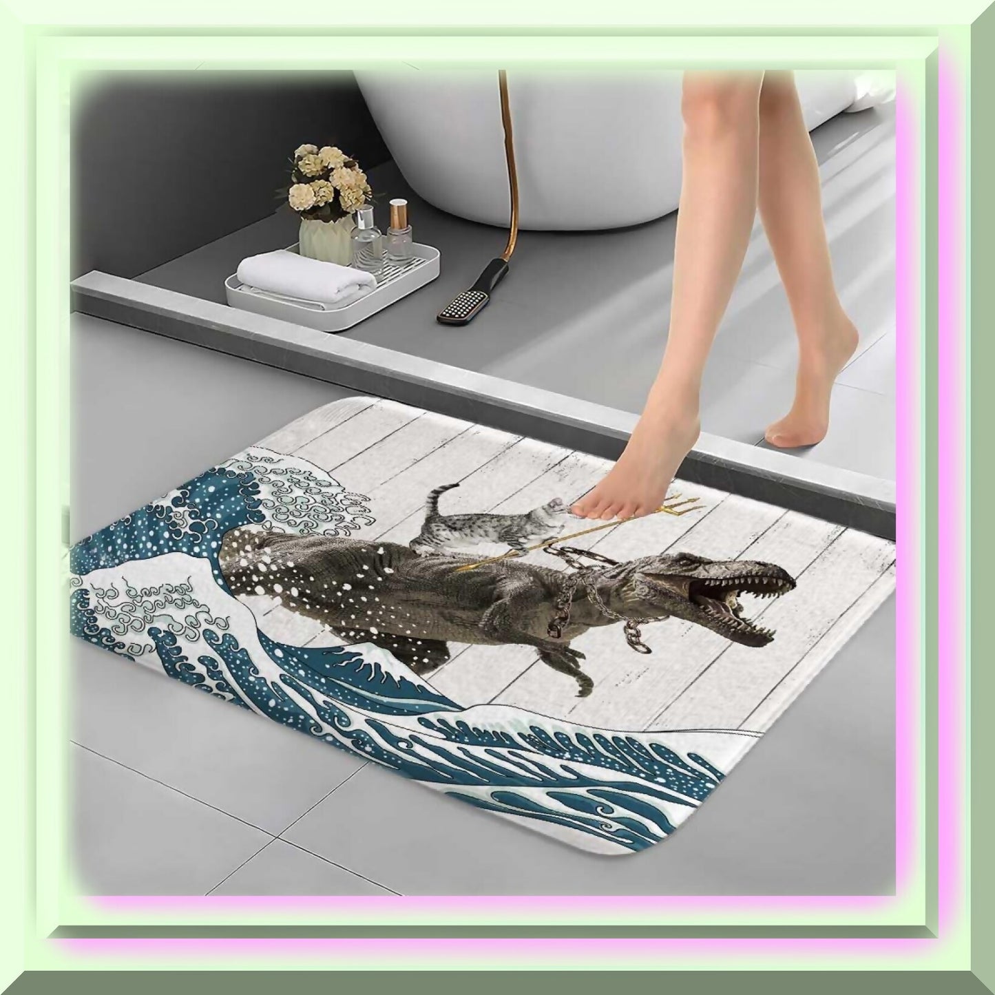 Funny Cat Bath Mat 24x16 Inches