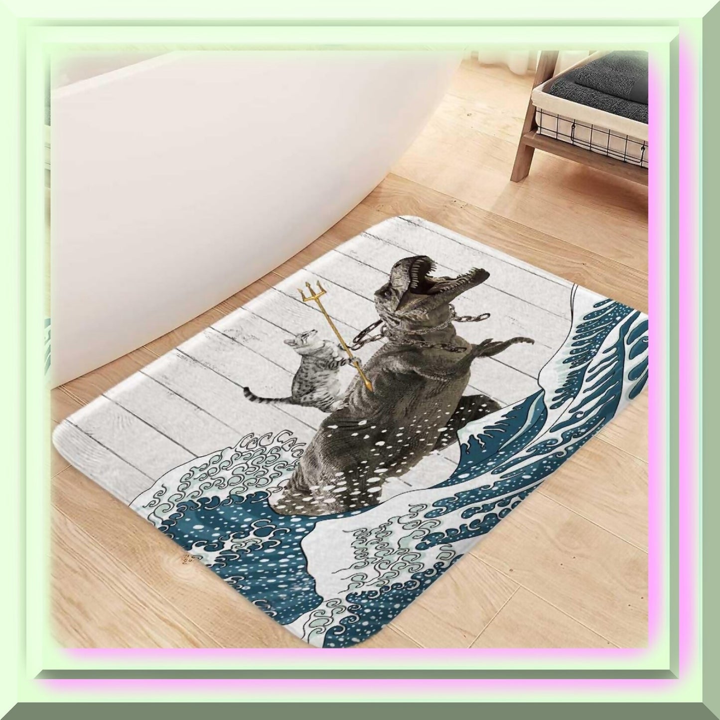 Funny Cat Bath Mat 24x16 Inches