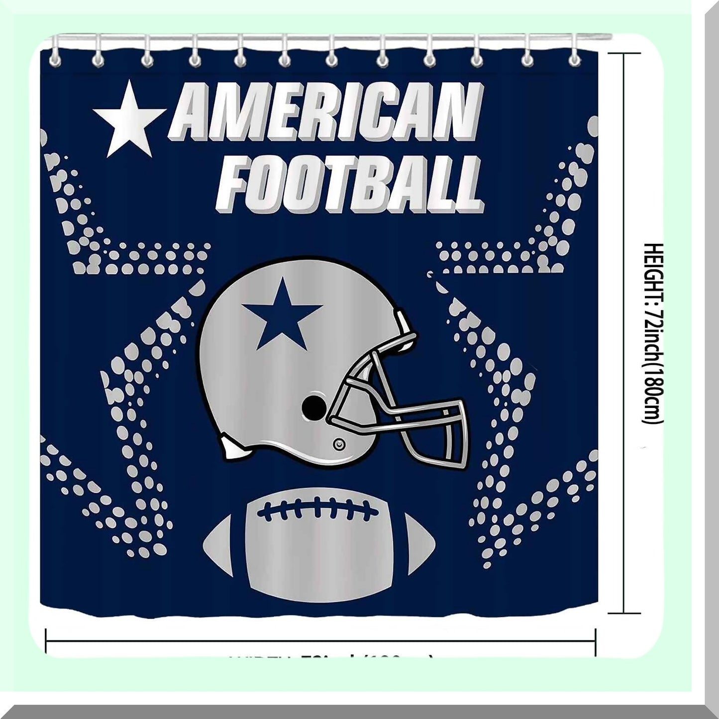 4PCS Sports Shower Curtain Set with Non-Slip Bath Mat