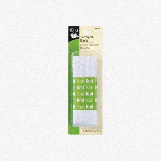9326W Sport Knit Elastic White 1-1/4 Inch x 1 Yard