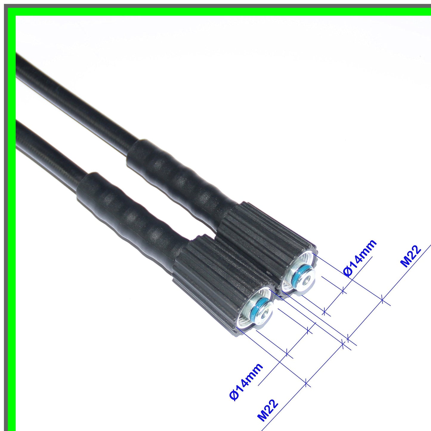 High Pressure 50FT Anti-Kink Washer Hose with Adapter for 3000PSI Systems