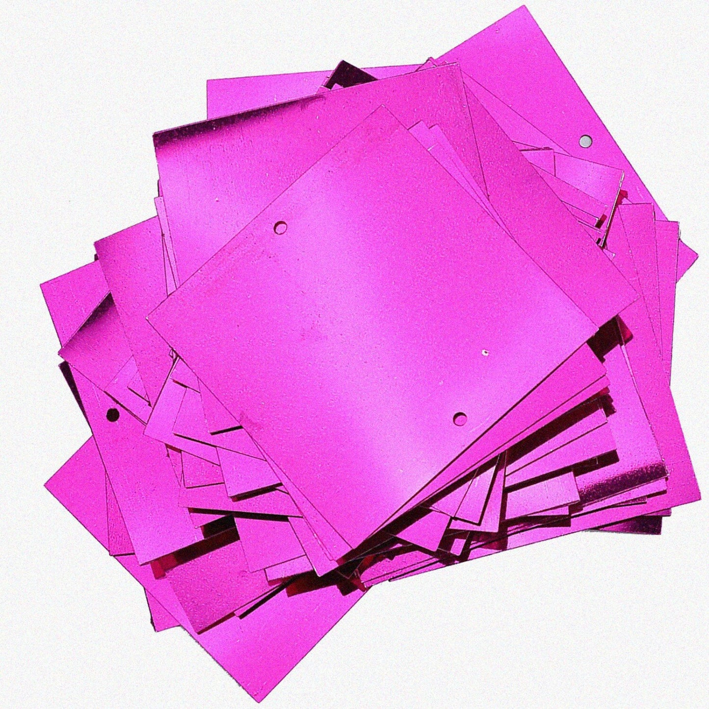 60Pcs Square PVC Sequins 5x5cm Rose Red