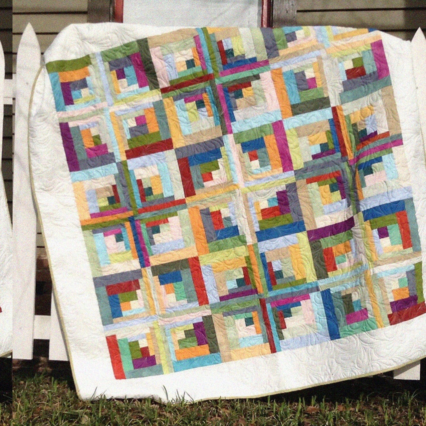Carousel Curvy Log Cabin Quilt Pattern 8-6 Inch Blocks