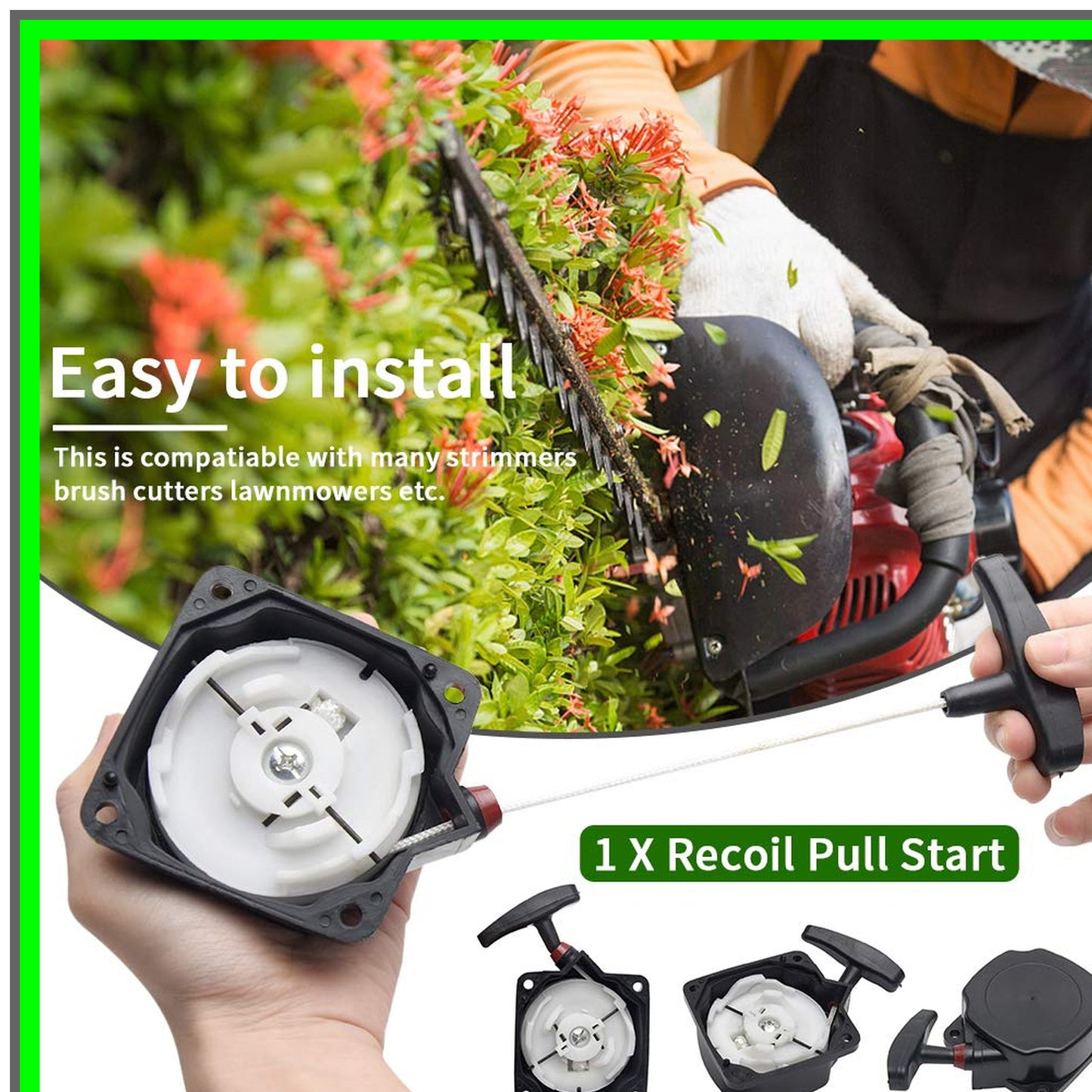 Universal Recoil Pull Starter for Brush Cutters and Lawn Trimmers