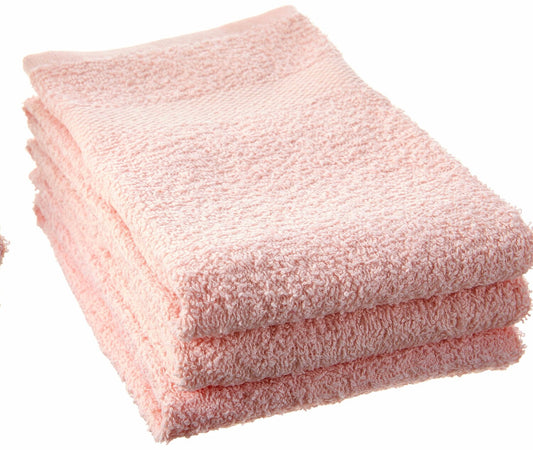 Pink Cotton Hand Towels Pack of 12 16x27