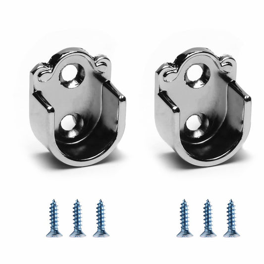Zinc Alloy Closet Pole Sockets 0.75 inch 2pcs