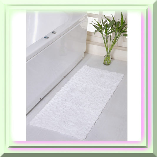 21"x54" Cotton Tufted Bath Rug Runner White