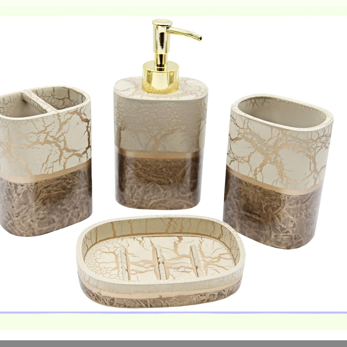 4-Piece Bath Accessories Set with Soap Dispenser, Holder, Tumbler, Soap Dish