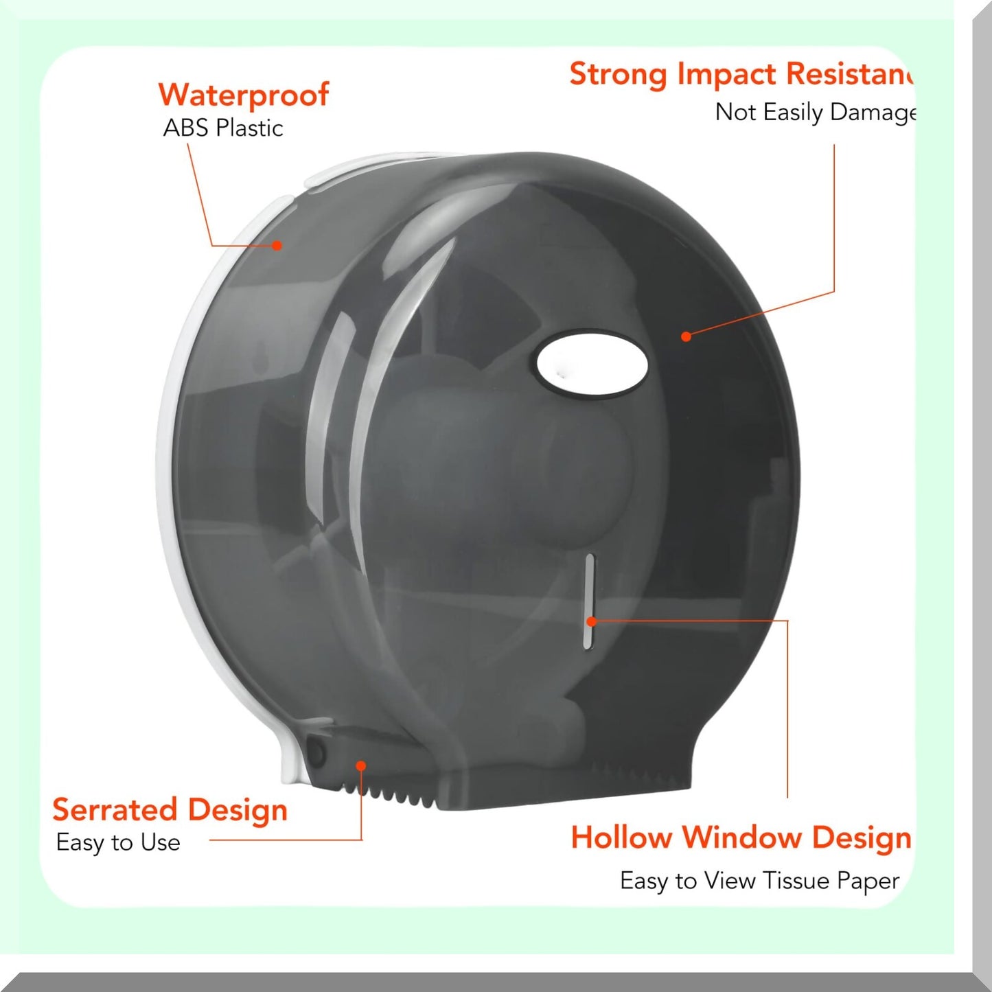 Black ABS Tissue Dispenser for Single-Roll Jumbo Paper