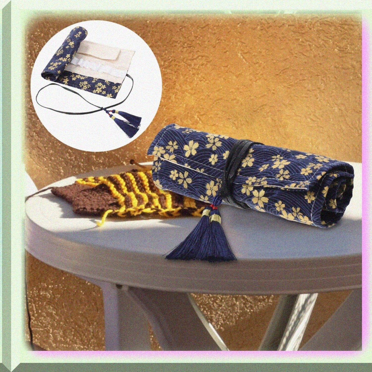 Crochet Hook Case Roll Up Bag 39.5x18cm