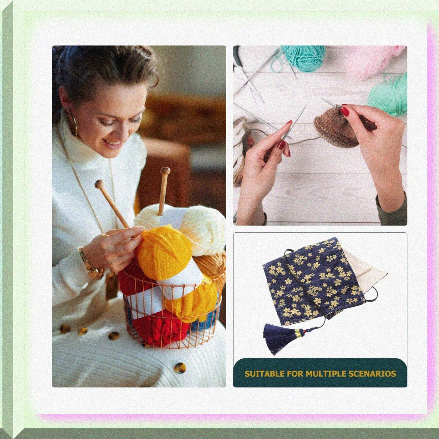 Crochet Hook Case Roll Up Bag 39.5x18cm