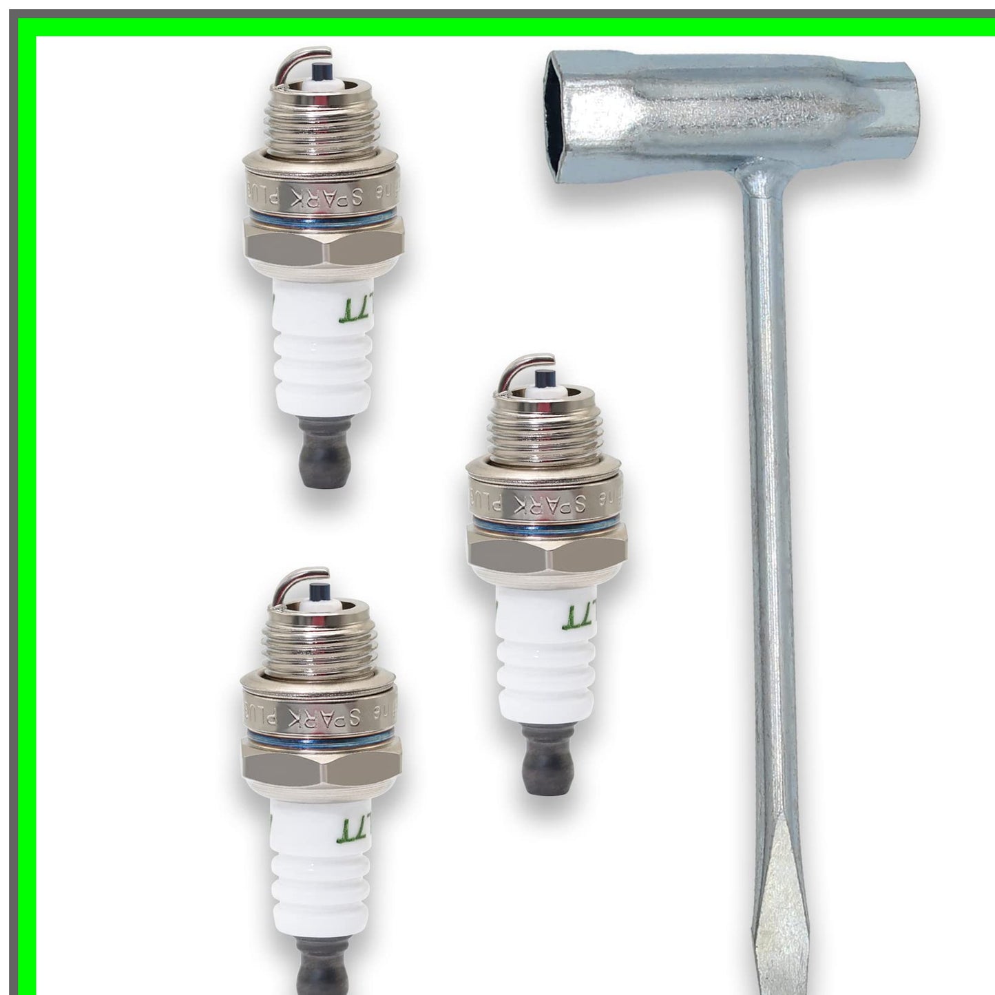 3-Pack Spark Plugs with Chainsaw Scrench Wrench for Small Engines