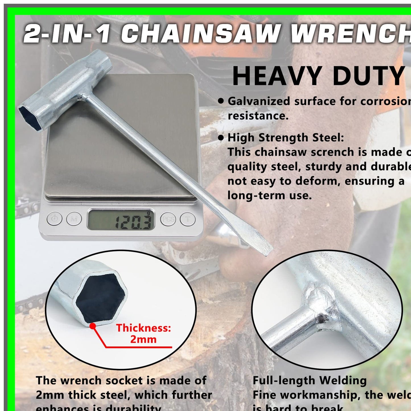 3-Pack Spark Plugs with Chainsaw Scrench Wrench for Small Engines