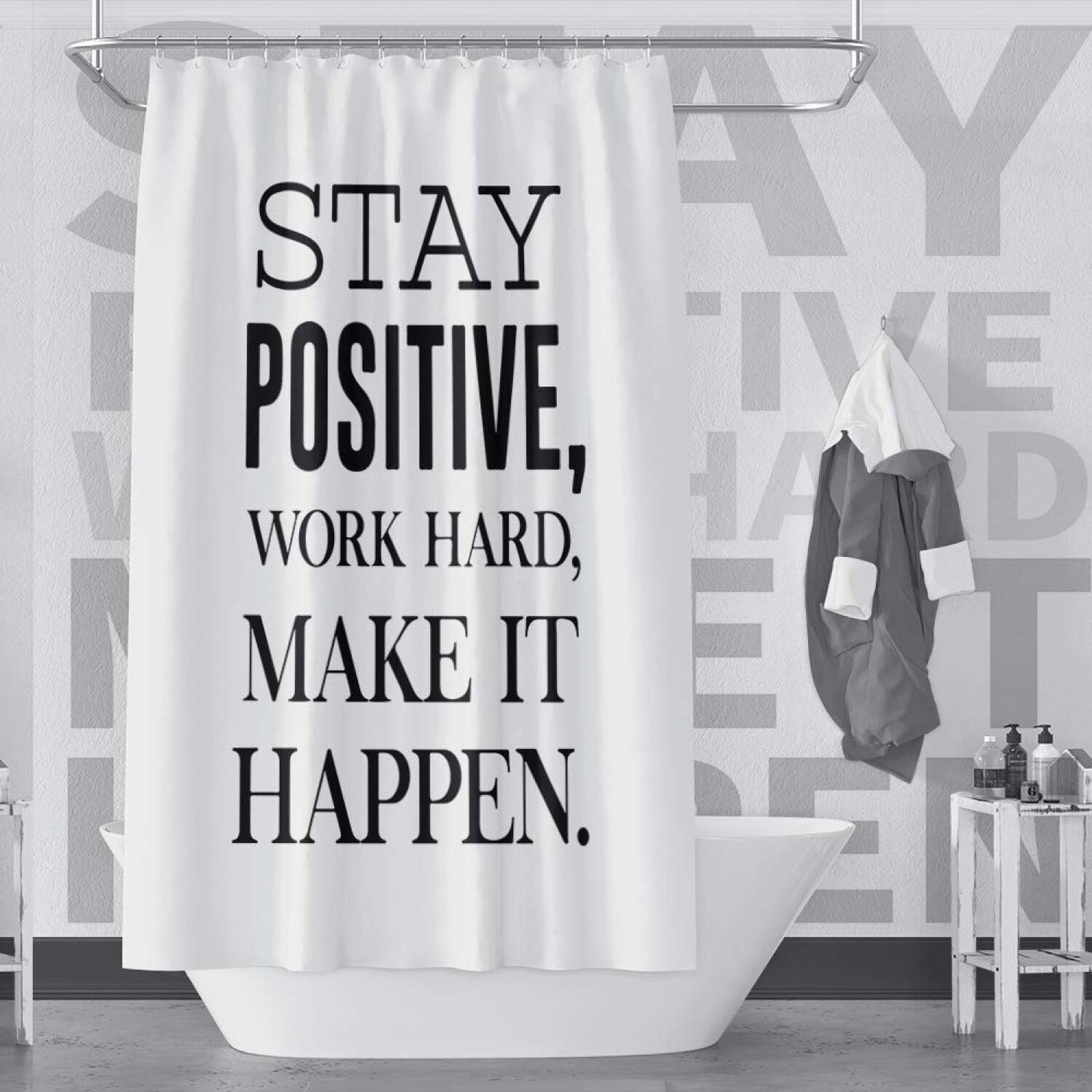 Inspirational Motivational Quotes Shower Curtain 72x84inch