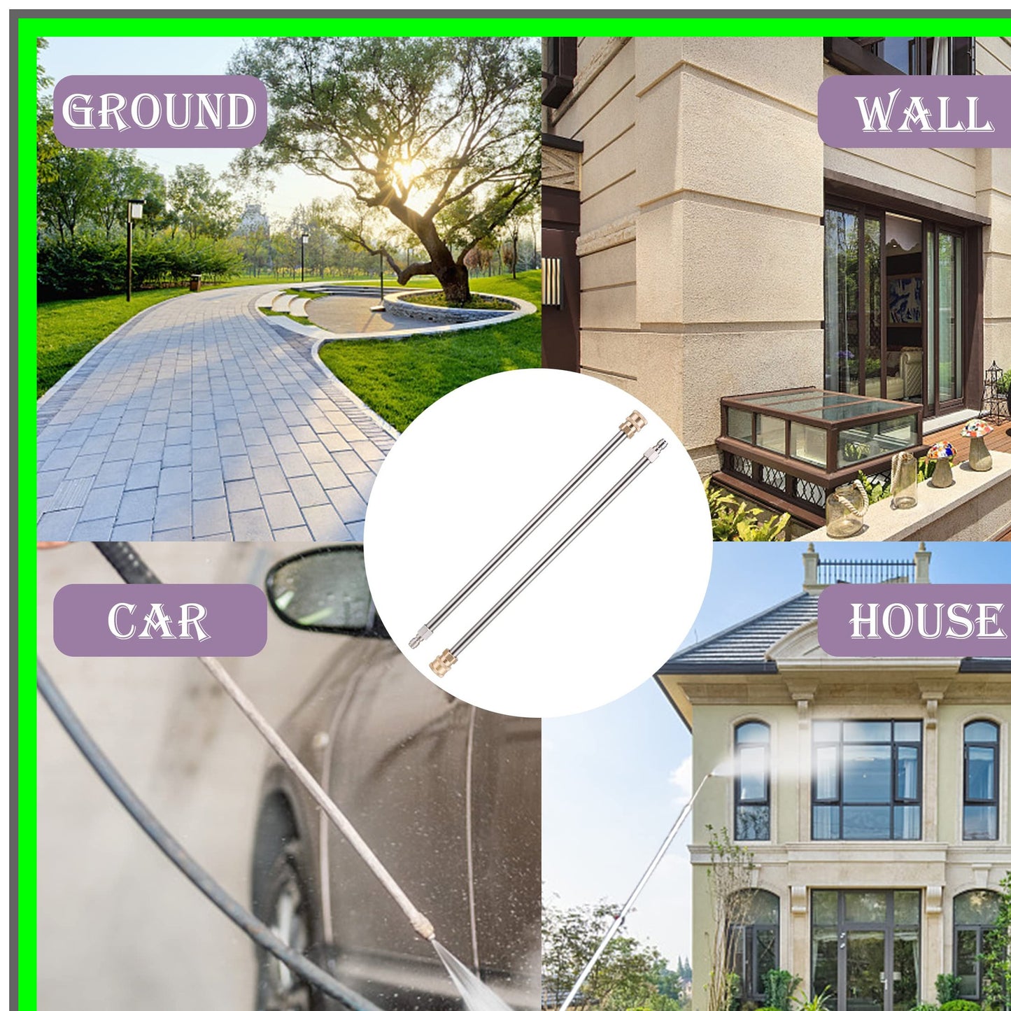 Stainless Steel Power Washer Extension Wand Set for Enhanced Cleaning Reach