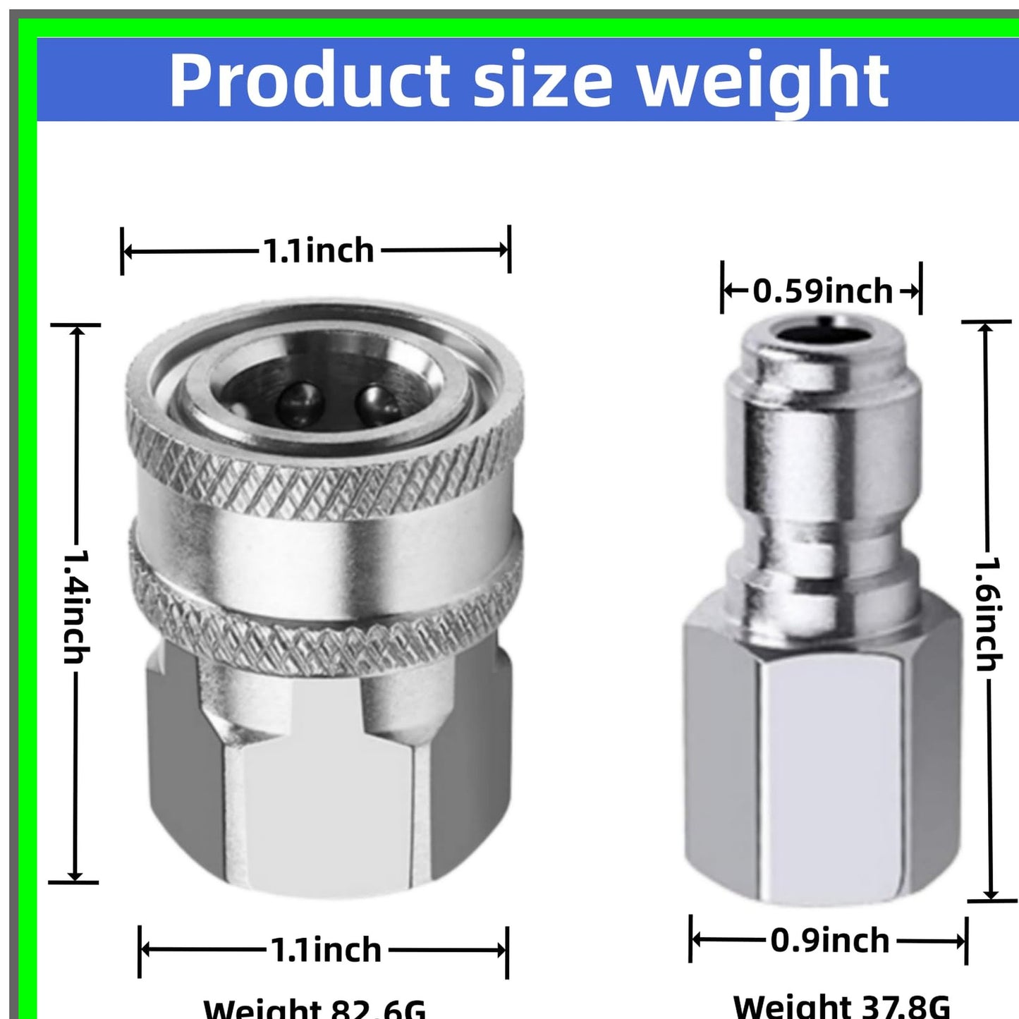 Quick Connect Stainless Steel Pressure Washer Fittings Kit for Easy Attachments