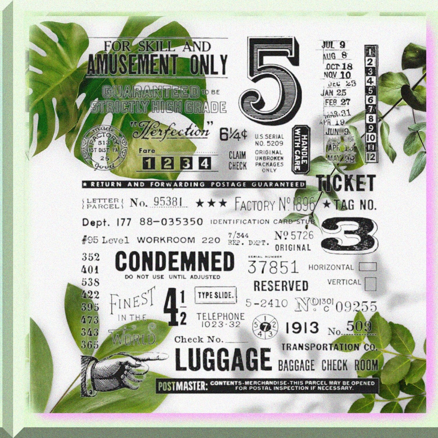 Luggage Condemned Ticket Alphabet Number Rubber Stamp