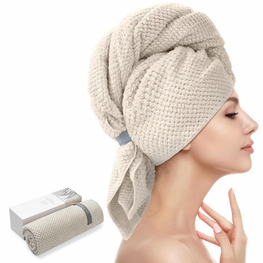Microfiber Hair Towel Wrap with Elastic Strap