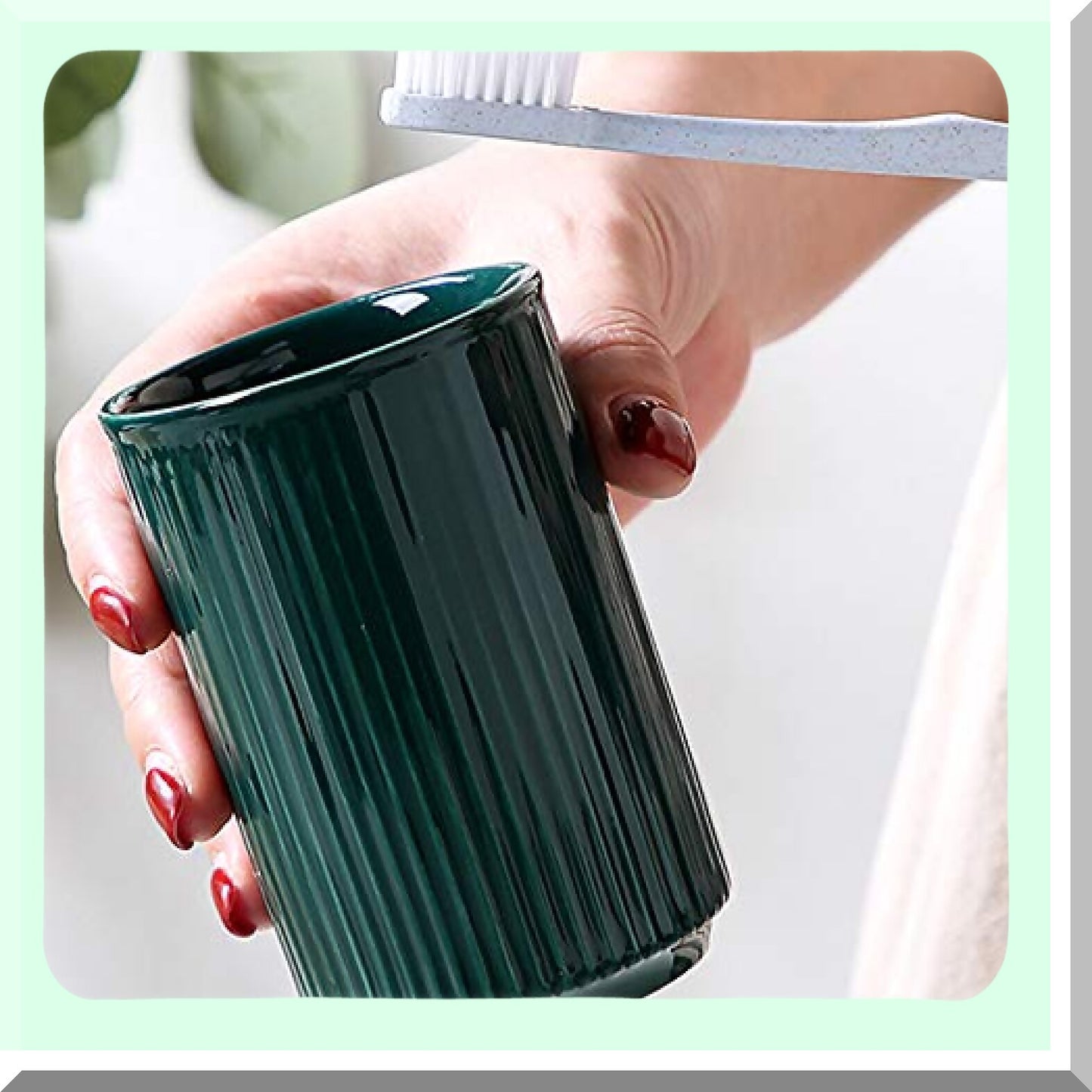 2pcs Vertical Stripes Porcelain Tumbler Cup