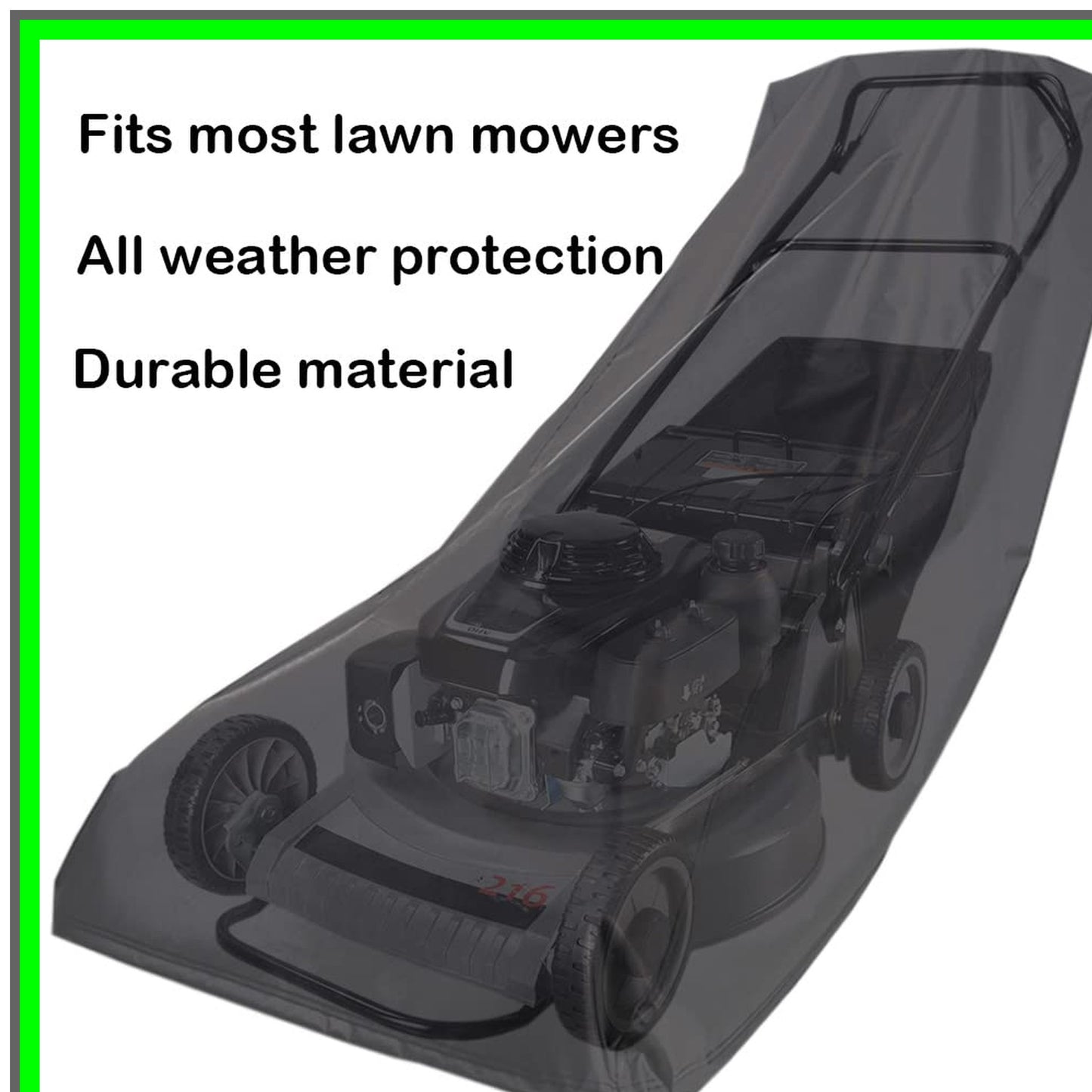 Heavy Duty Waterproof Lawn Mower Cover with Drawstring for Full Protection