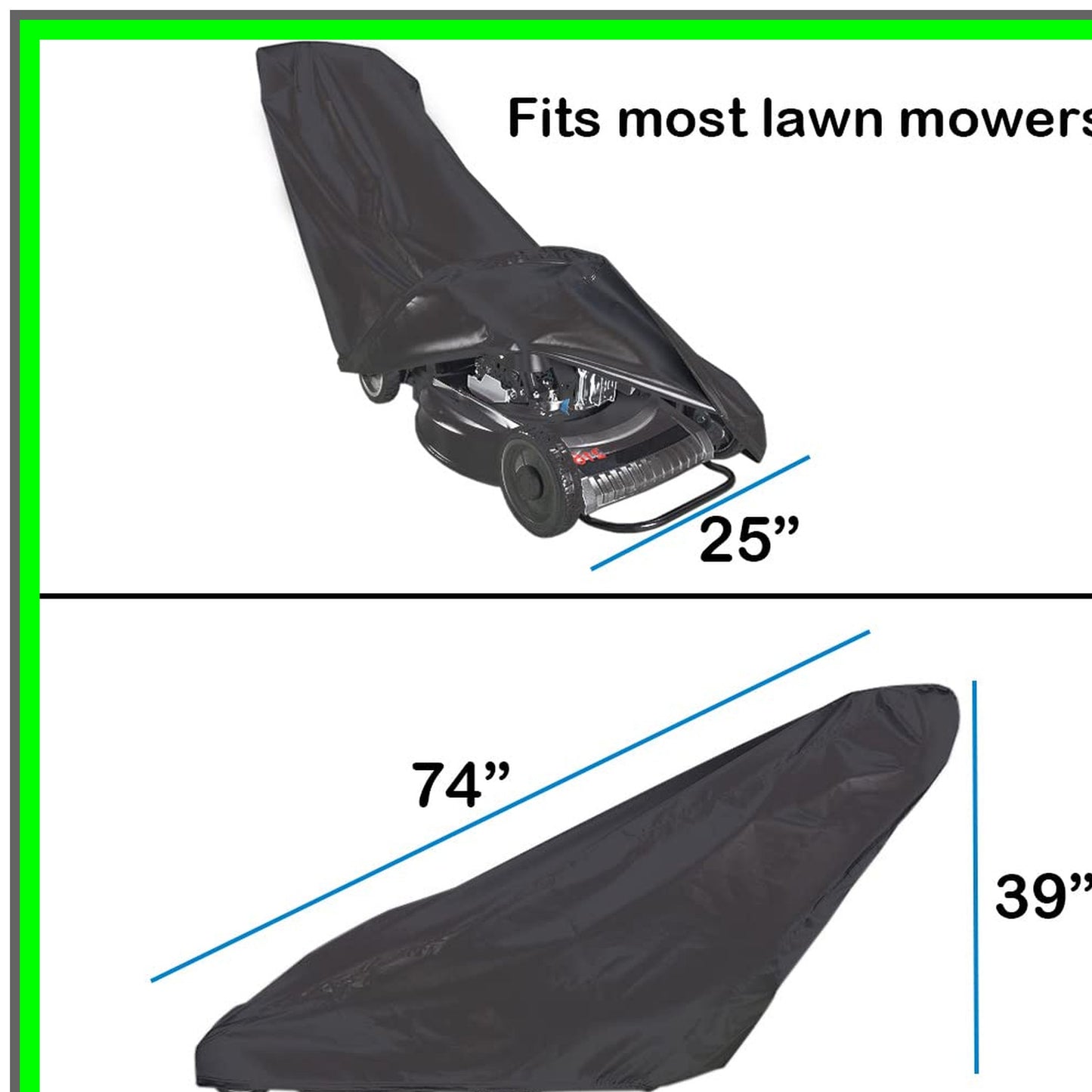 Heavy Duty Waterproof Lawn Mower Cover with Drawstring for Full Protection