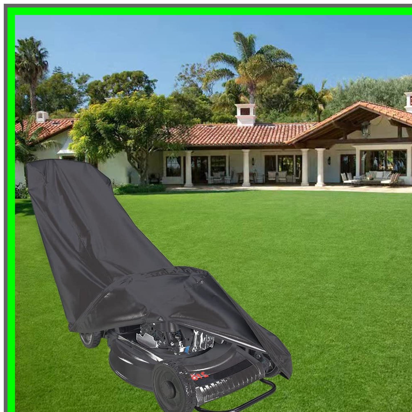 Heavy Duty Waterproof Lawn Mower Cover with Drawstring for Full Protection