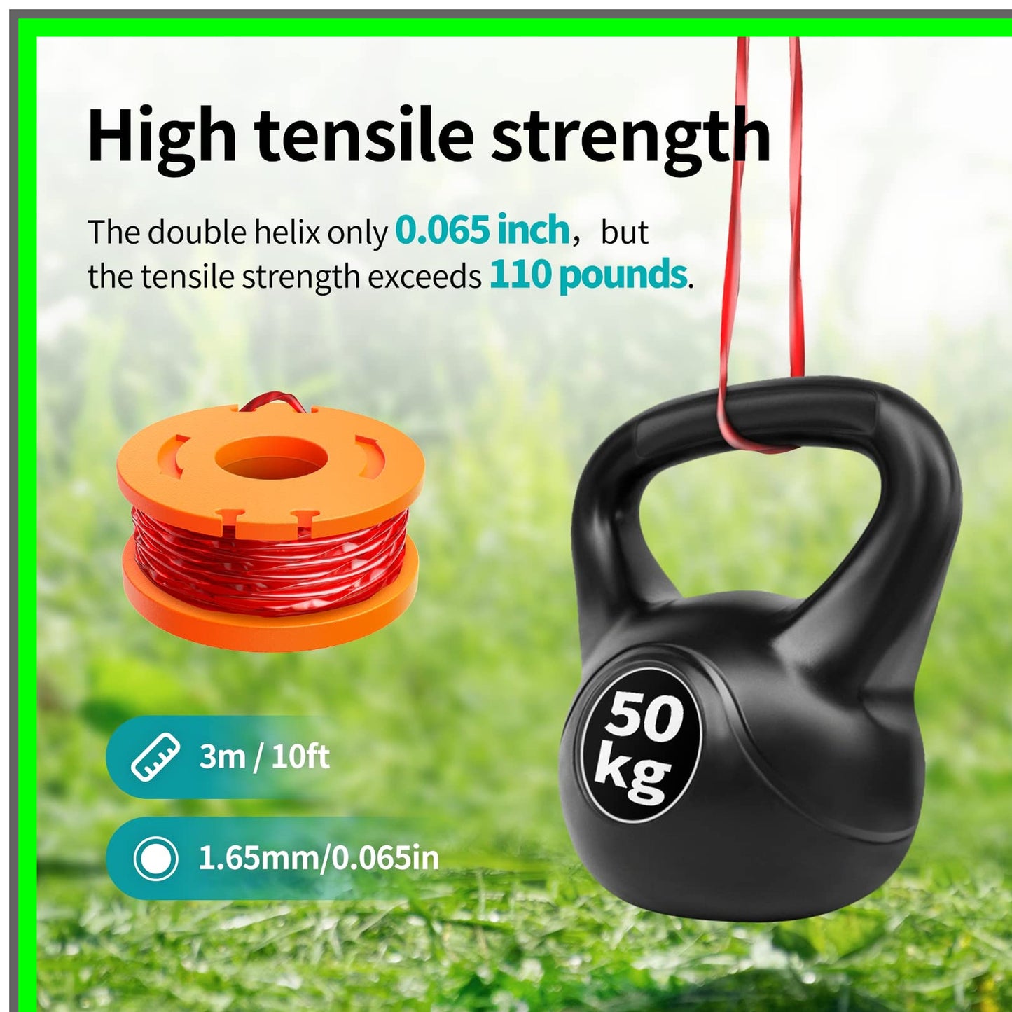 Worx Trimmer Line Refills 20 Pack 0.065 Inch Replacement Spool Line