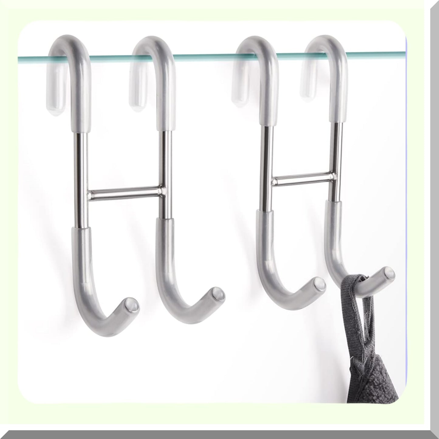 Shower Door Towel Hooks 2 Pack Silver