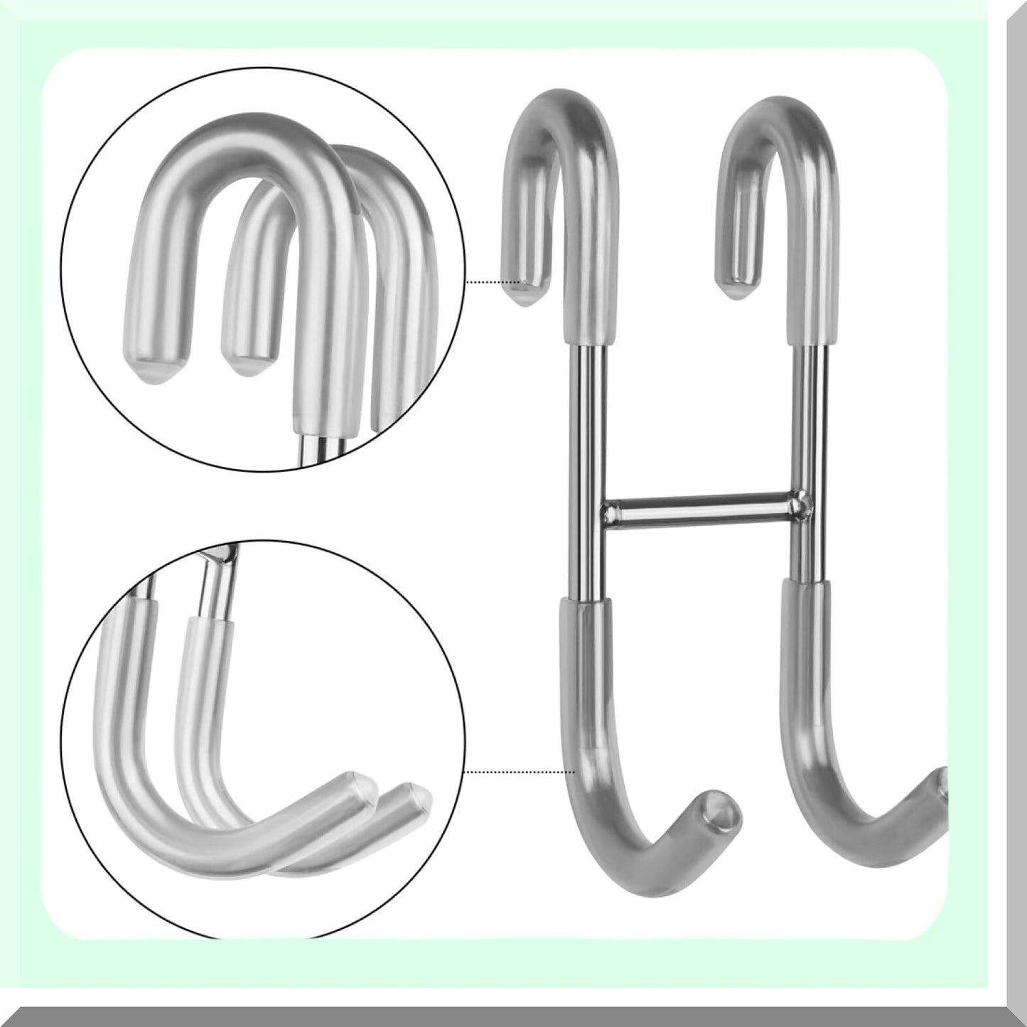 Shower Door Towel Hooks 2 Pack Silver