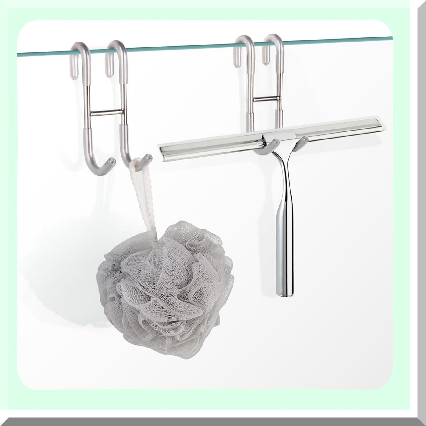 Shower Door Towel Hooks 2 Pack Silver