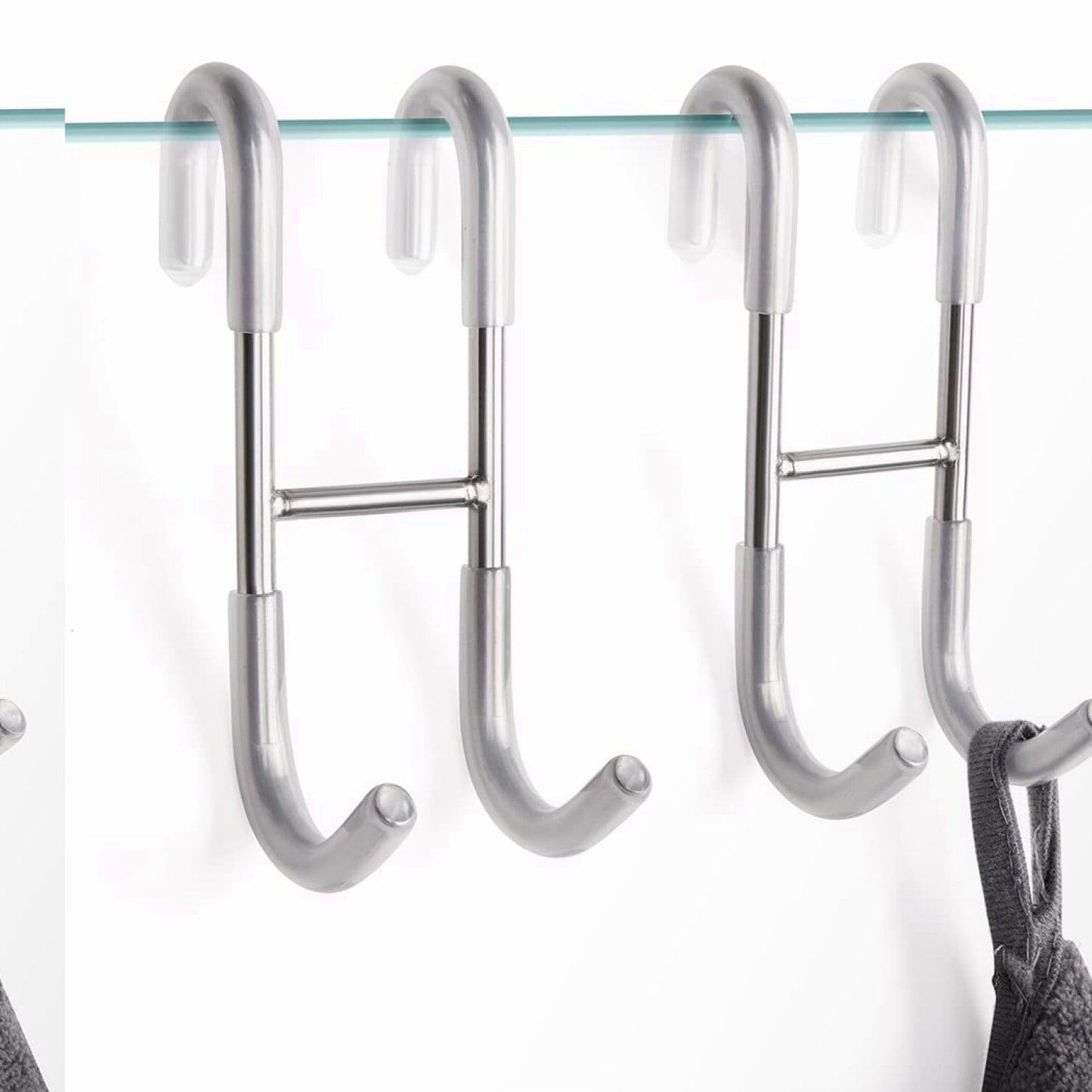 Shower Door Towel Hooks 2 Pack Silver