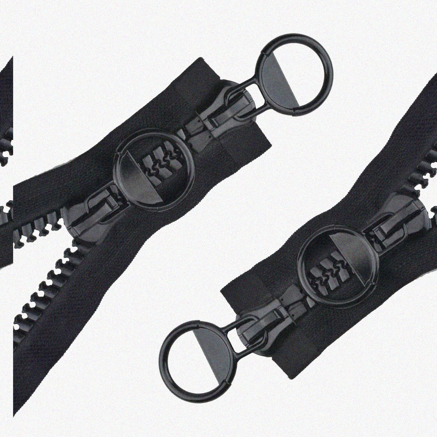 2 Pcs Black Heavy Duty Plastic Zippers 150cm