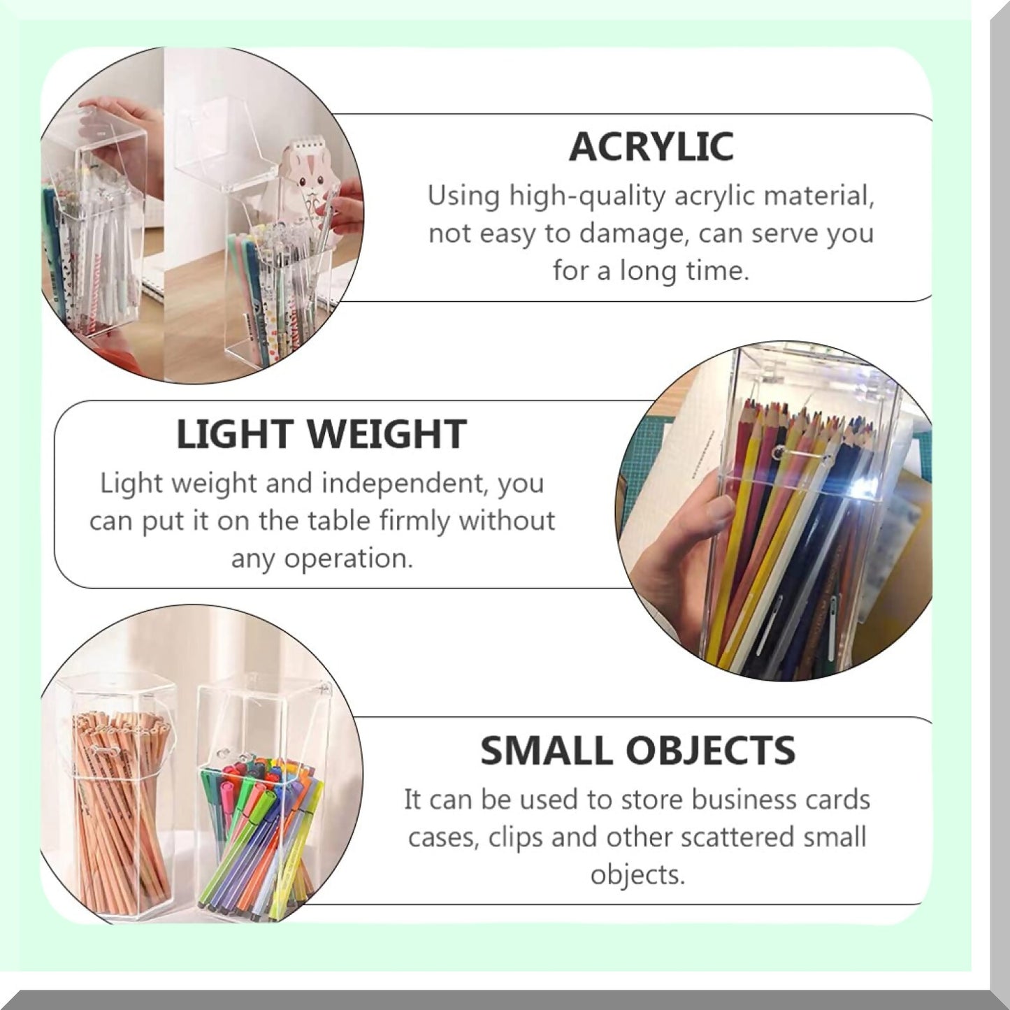 Large Capacity Clear Acrylic Makeup Brush Holder