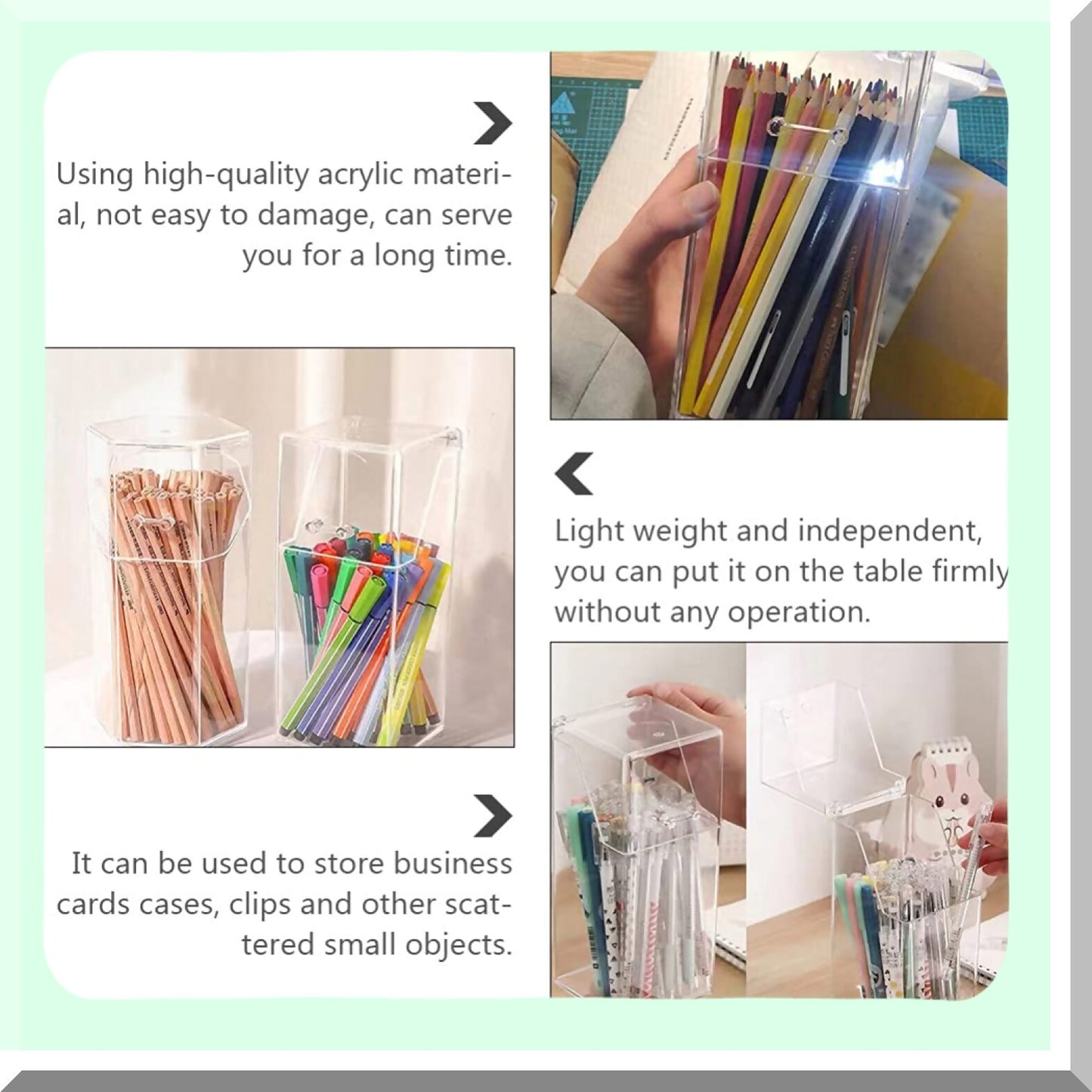 Large Capacity Clear Acrylic Makeup Brush Holder