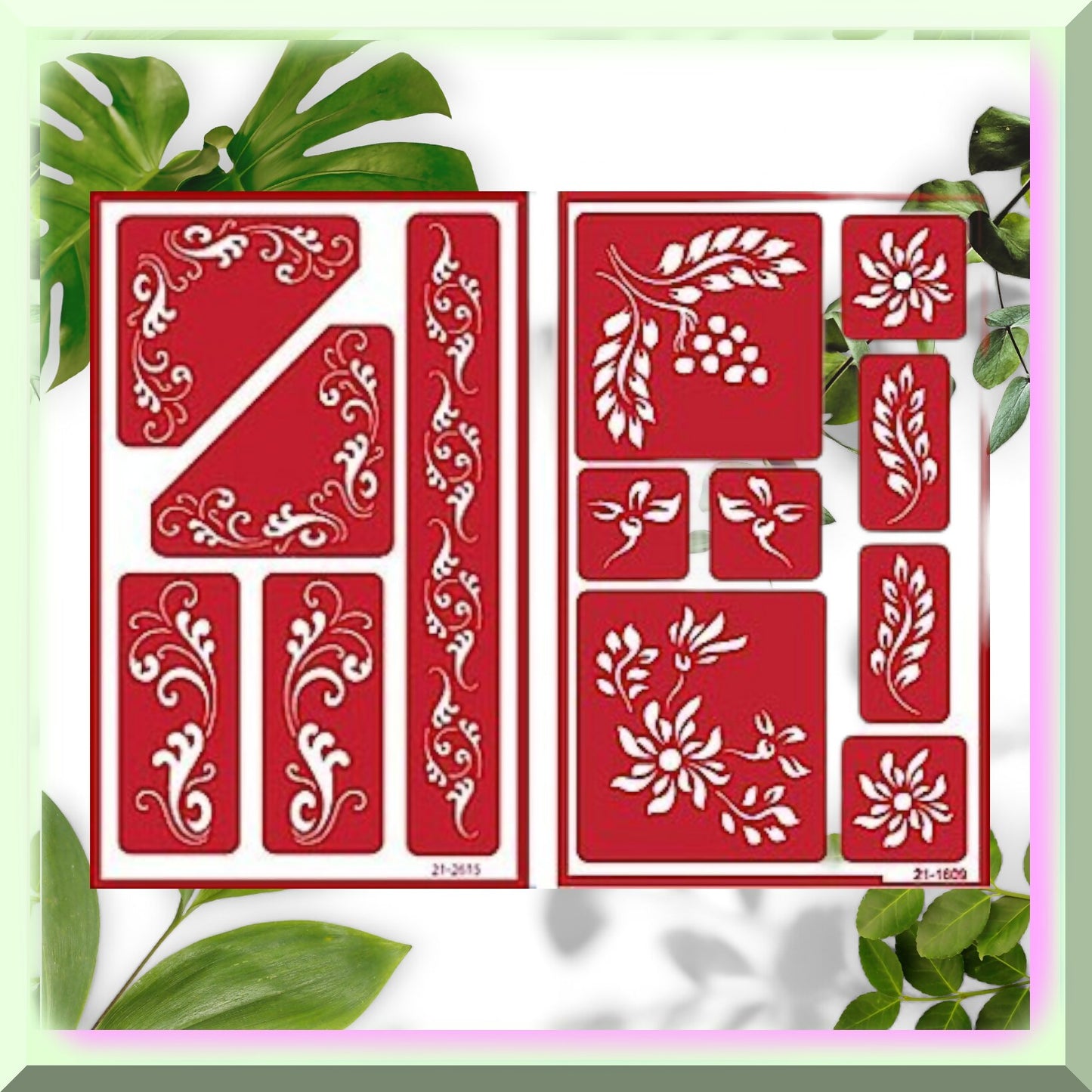Reusable Self-Stick Etching & Stamping Bundle with Fleur de Lis & Laurels
