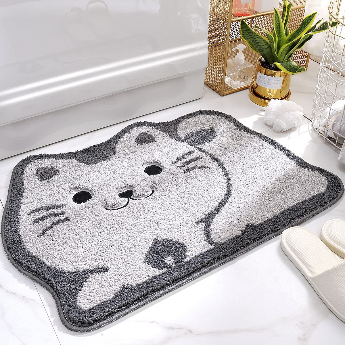 Animal Bathroom Rug 19" x 28" Microfiber Non-Slip