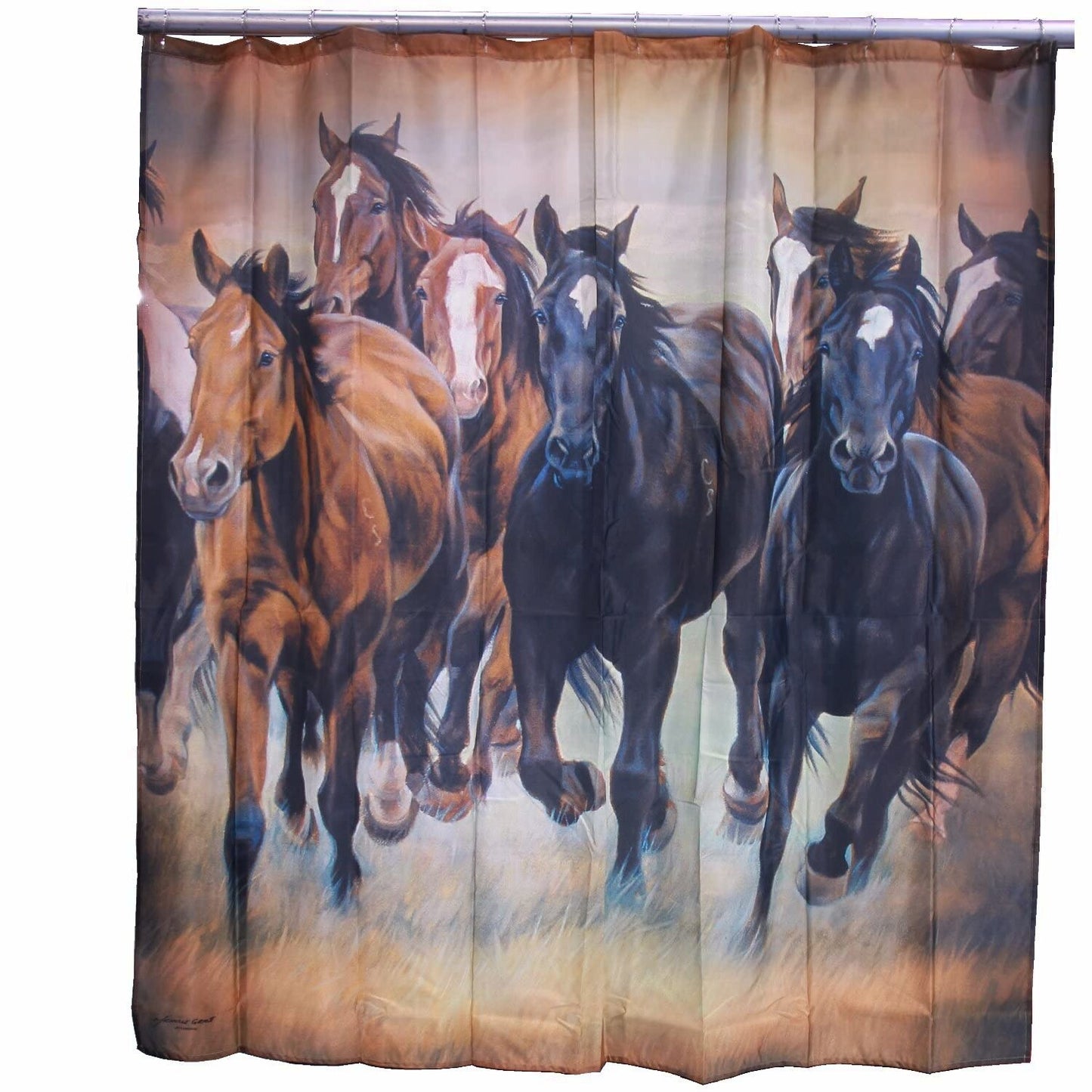Western Mustang Herd Shower Curtain 72"
