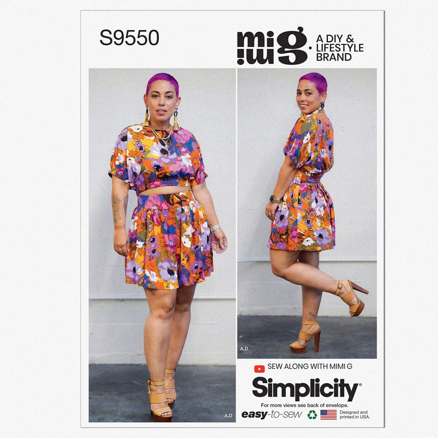 Misses' Pullover Top Shorts Skirt Sewing Pattern Kit