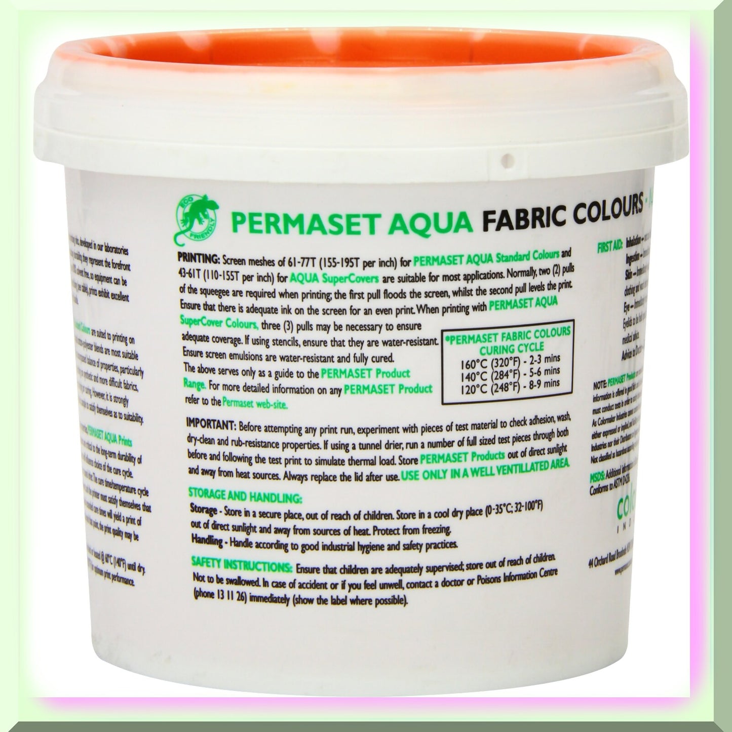 Orange Crush Fabric Ink 1L for Screenprinting