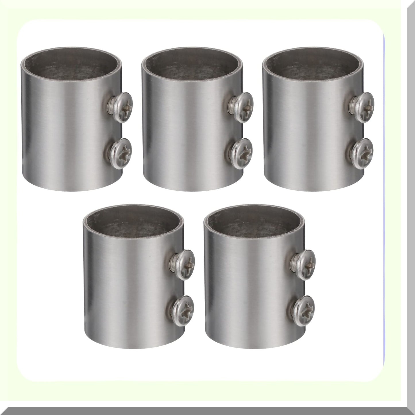 5Pcs Stainless Steel Round Pipe Connectors