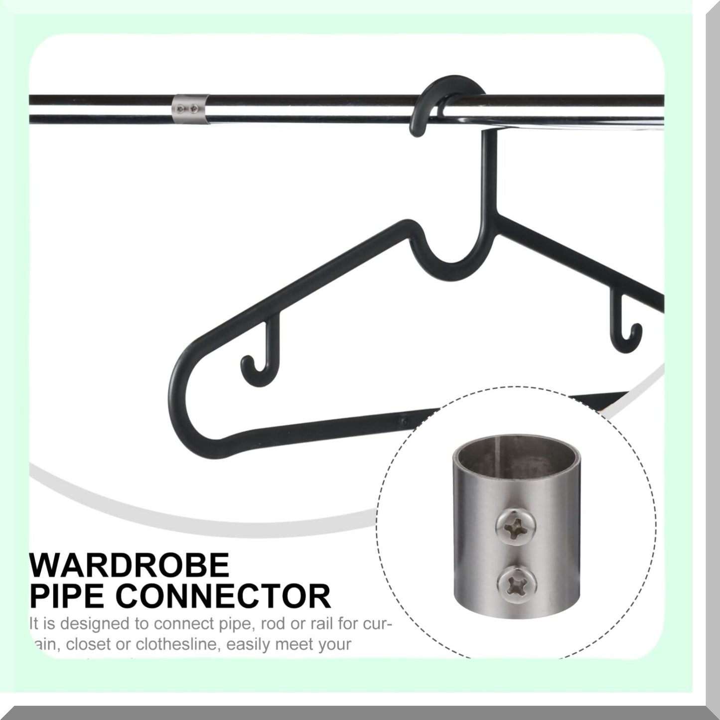 5Pcs Stainless Steel Round Pipe Connectors