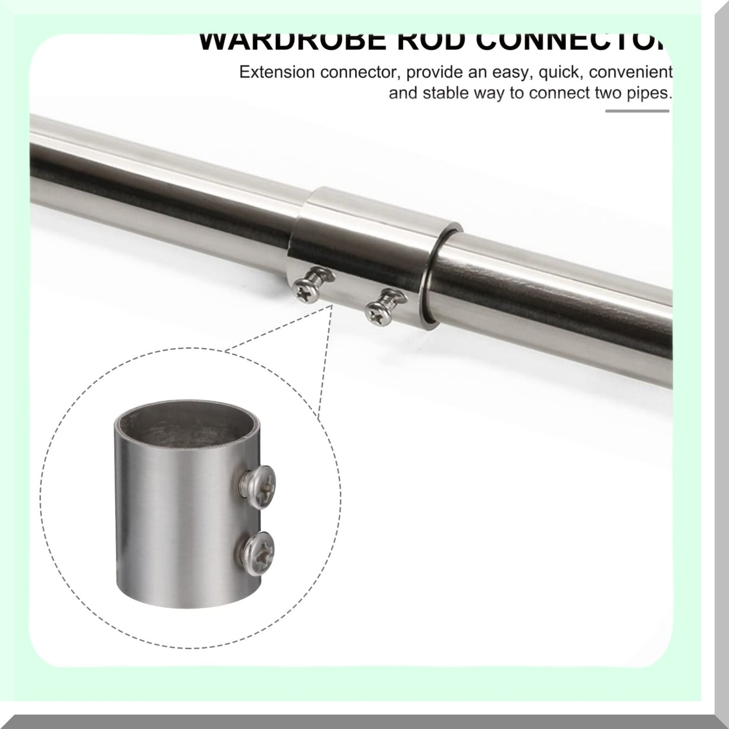 5Pcs Stainless Steel Round Pipe Connectors