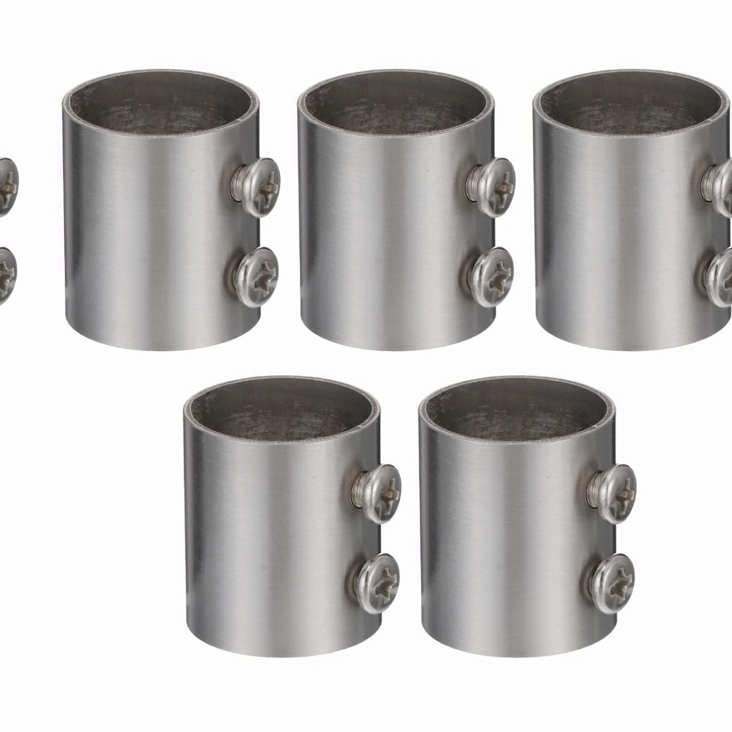 5Pcs Stainless Steel Round Pipe Connectors