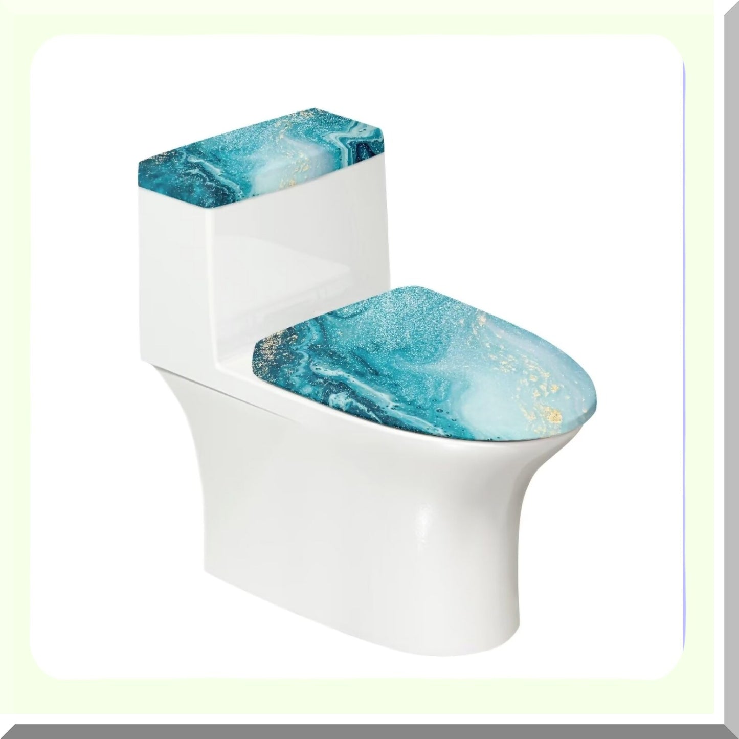 Blue Marble Tet Lid and Tank Cover Set 2 Pack