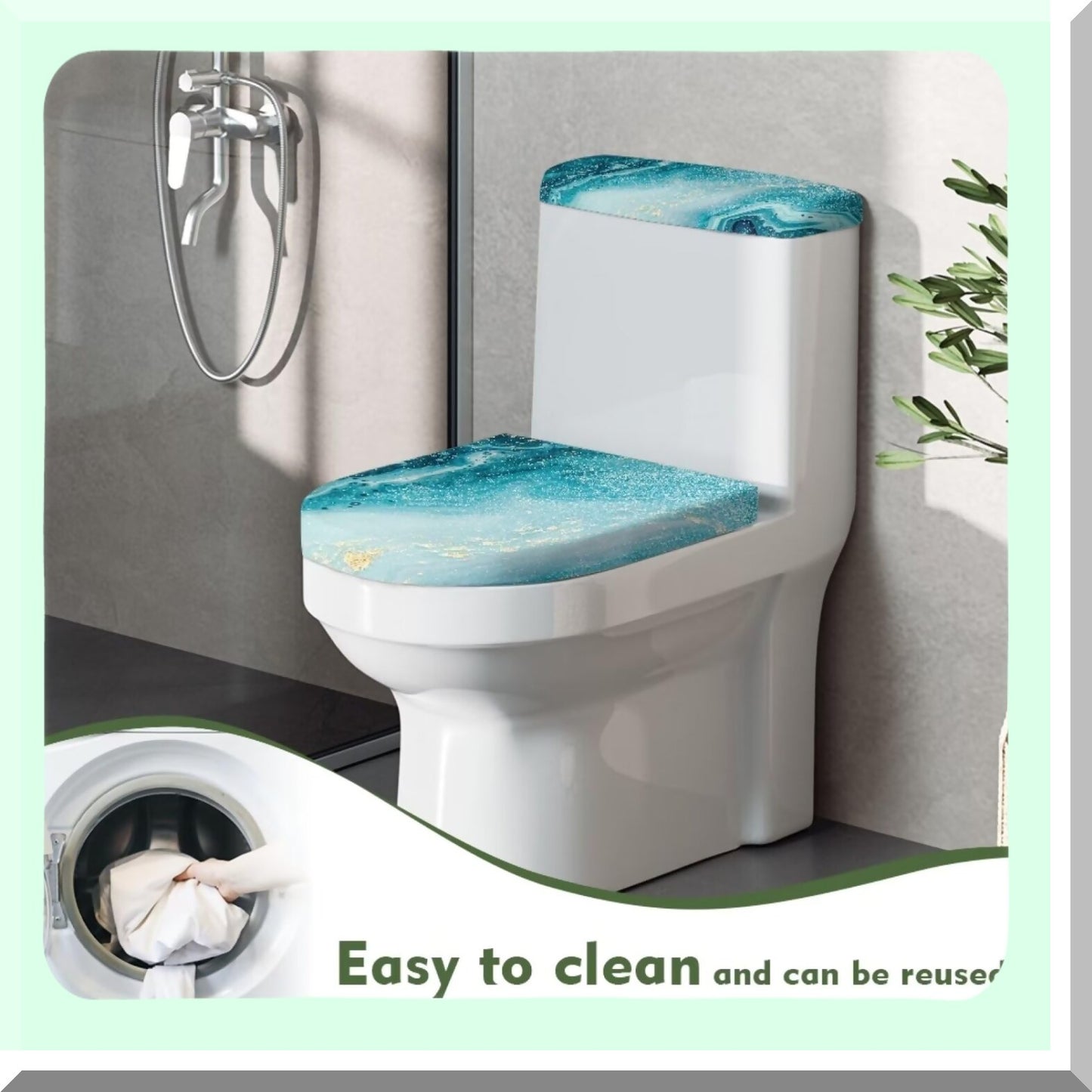 Blue Marble Tet Lid and Tank Cover Set 2 Pack